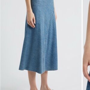Rag & Bone Blue Asymmetrical Midi Skirt